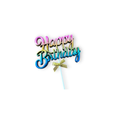  Happy Birthday beszúró tortadísz műanyag szivárvány színű sütés és főzés