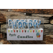  Happy Birthday betűk fehér-kék csillogós sütés és főzés