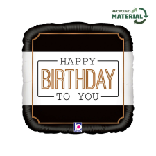  Happy Birthday Classic fólia lufi 46 cm party kellék