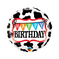  Happy Birthday Cow, Tehén fólia lufi 46 cm party kellék
