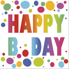Happy Birthday Dots szalvéta 20 db-os 33x33 cm party kellék