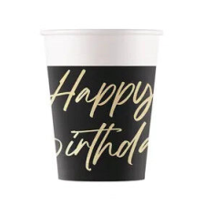  Happy Birthday Elegant papír pohár 8 db-os 200 ml FSC party kellék