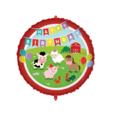 Happy Birthday Farm fólia lufi 46 cm party kellék