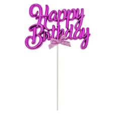 Happy Birthday feliratú torta dekoráció – Pink party kellék