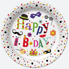 Happy Birthday Funny papírtányér 8 db-os 18 cm party kellék
