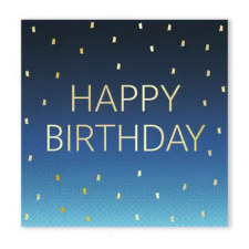  Happy Birthday Golden Blue szalvéta 20 db-os 33x33 cm FSC party kellék