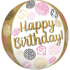 Happy Birthday gömb fólia lufi 38*40 cm party kellék