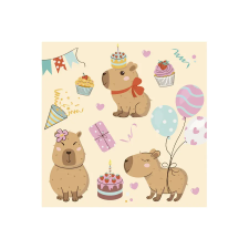 HAPPY BIRTHDAY Happy Birthday Capybaras szalvéta 20 db-os 33x33 cm party kellék