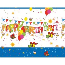 Happy Birthday Kokliko műanyag asztalterítő 120x180 cm party kellék