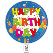  Happy Birthday Kokliko papírtányér 8 db-os 23 cm FSC party kellék