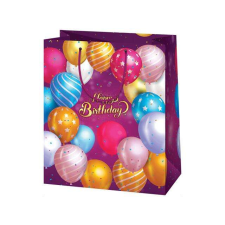 Happy Birthday lila lufis nagyméretű ajándéktáska 26x13x33cm ajándéktasak