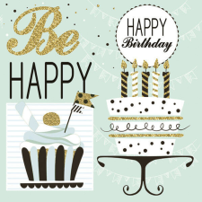  Happy Birthday Mint szalvéta 20 db-os 33x33 cm papírárú, csomagoló és tárolóeszköz