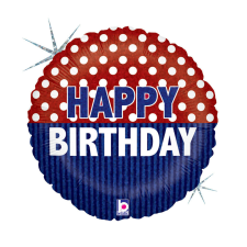  Happy Birthday Nautical Holo fólia lufi 46 cm party kellék
