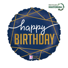 Happy Birthday Navy fólia lufi 46 cm party kellék