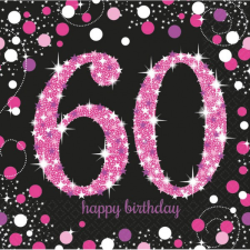  Happy Birthday Pink 60 szalvéta 16 db-os 33x33 cm party kellék