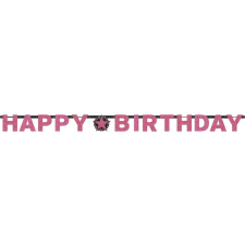 Happy Birthday Pink felirat 213 cm party kellék
