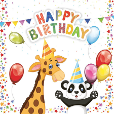 Happy Birthday Star szalvéta 20 db-os 33x33 cm party kellék