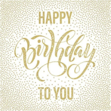  Happy Birthday To You szalvéta - arany pöttyös papírárú, csomagoló és tárolóeszköz