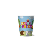  Happy Birthday Woodland pohár - 250 ml, 8 db / csomag party kellék