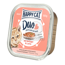 Happy Cat Duo pástétomos falatkák - Baromfi és lazac 100 g macskaeledel