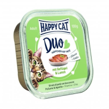 HAPPY CAT DUO PÁSTÉTOMOS FALATKÁK SZÁRNYAS-BÁRÁNY 12x100g macskaeledel