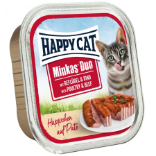  Happy Cat Minkas Duo pástétomos falatkák szárnyas-marha 100g macskaeledel