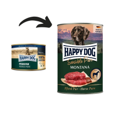 Happy Dog Montana Pur Lóhúsos konzerv – 800 g kutyaeledel
