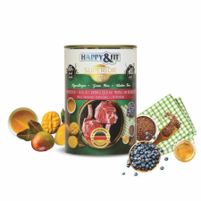 Happy&Fit Happy&Fit Superior Dog Konzerv Friss Marhahús mangóval, áfonyával 400g kutyaeledel