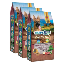 Happy&Fit Natural Adult Rind&Reis XL 3x12kg kutyaeledel