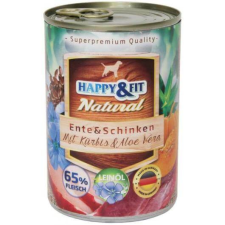 Happy&Fit Natural felnőtt, kacsa, sonka, sütőtök – 12×400 g kutyaeledel