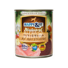 Happy&Fit Natural Happy&Fit Natural Huhn&Hirsch mit Apfel&Distelöl 800g kutyaeledel