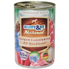  Happy&Fit Natural kölyök, bárány, marha, rizs – 6×800 g kutyaeledel