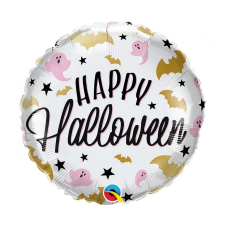 Happy Halloween Bats, Ghosts fólia lufi 46 cm party kellék
