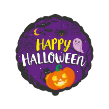  Happy Halloween Purple fólia lufi 48 cm party kellék