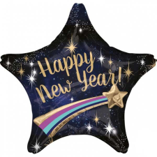 Happy New Year Star fólia lufi 71 cm party kellék