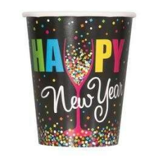 Happy New Year Szilveszteri Parti Pohár - 270 ml, 8 db-os party kellék