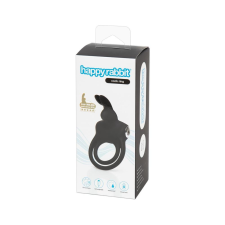 happyrabbit Cock - vízálló, akkus pénisz- és heregyűrű (fekete) péniszgyűrű