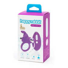 happyrabbit Happyrabbit - akkus, rádiós péniszgyűrű (lila-ezüst) péniszgyűrű
