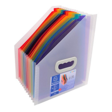 Harmonika irattartó papucs Exacompta Crystal PP 26,5x32,5cm 12 rekeszes irattartó