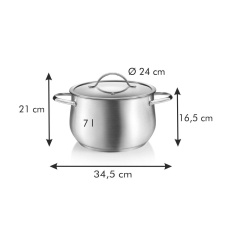 Harmony Fazék fedővel ø 24 cm, 7.0 l edény