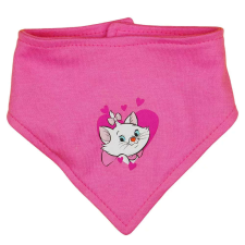 Háromszög nyálkendő Marie cica mintával - pink előke