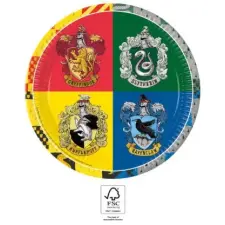  Harry Potter Hogwarts Houses papírtányér 8 db-os 23 cm FSC party kellék