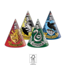 Harry Potter Hogwarts Houses parti kalap, csákó 6 db-os FSC party kellék