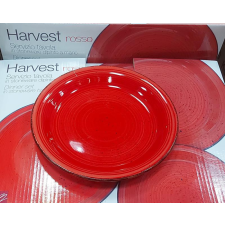 Harvest piros kerámia desszert tányér, 1db tányér és evőeszköz