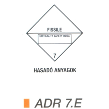  Hasadó anyag ADR 7.E információs címke