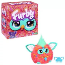 Hasbro Furby: interaktív plüssjáték, korall színű, angol nyelvű plüssfigura