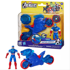 Hasbro Marvel Bosszúállók Amerika kapitány akciófigura motorral 10 cm (G0889) játékfigura