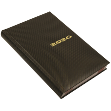  Határidőnapló Carbon A/5, napi fehér lapokkal bronz Realsystem 2026. határidőnapló