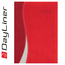  Határidőnapló Dubai A5 napi, fehér lapokkal piros-piros Dayliner 2026. határidőnapló