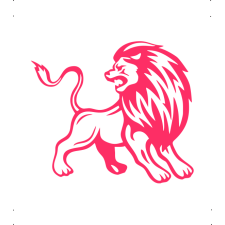  Hátraforduló oroszlán autó matrica pink #372 matrica